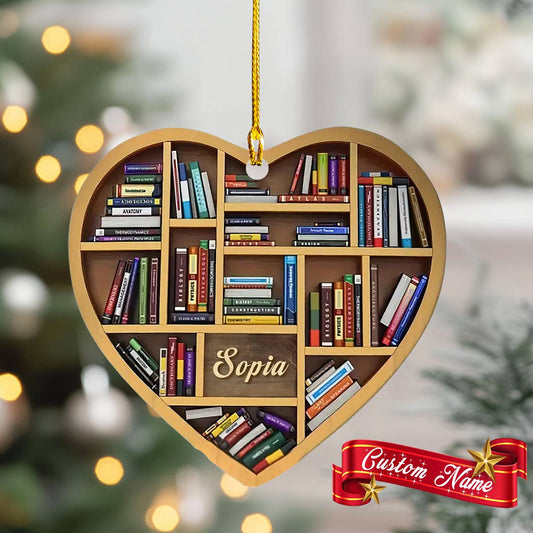 Glänzendes 2D Acryl Ornament Personalisierter Bücherwurm