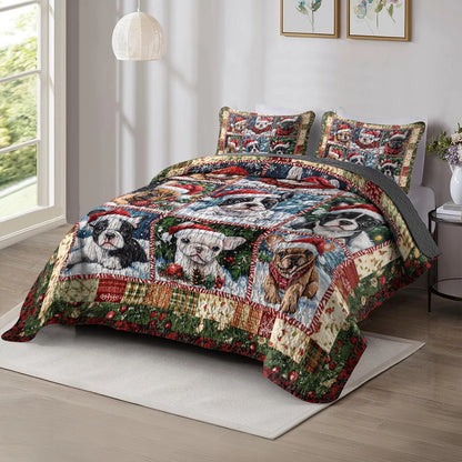 Shineful All Season Quilt 3-Piece Set - Holiday Frenchies