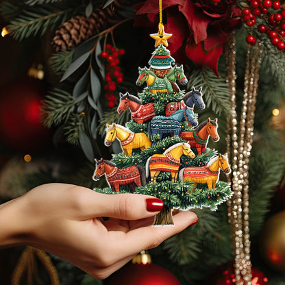 Shineful 2D Acrylic Ornament Festive Carousel Tree