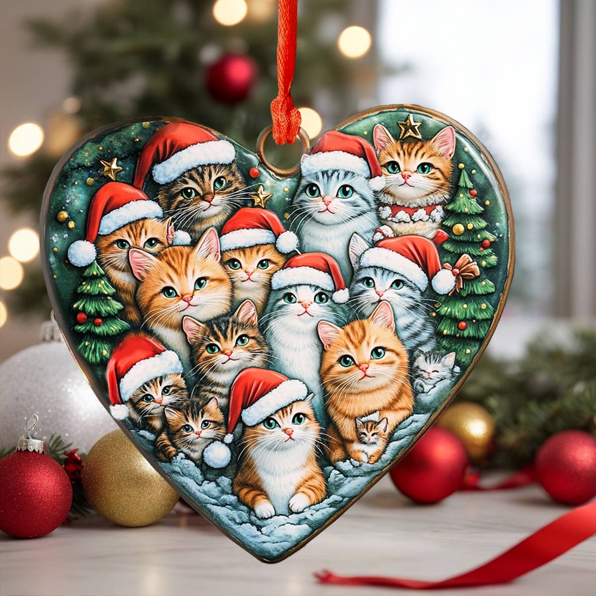 Shineful 2D Acrylic Ornament Heart of Cats