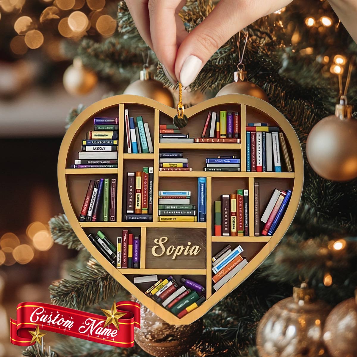 Shineful 2D Acrylic Ornament Personalized Bookworm’s