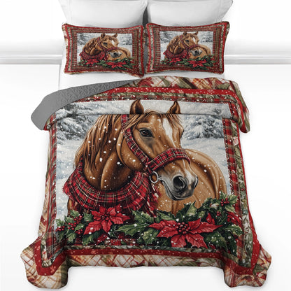 Shineful All Season Quilt 3-Piece Set -  Rustic Elegance Horse