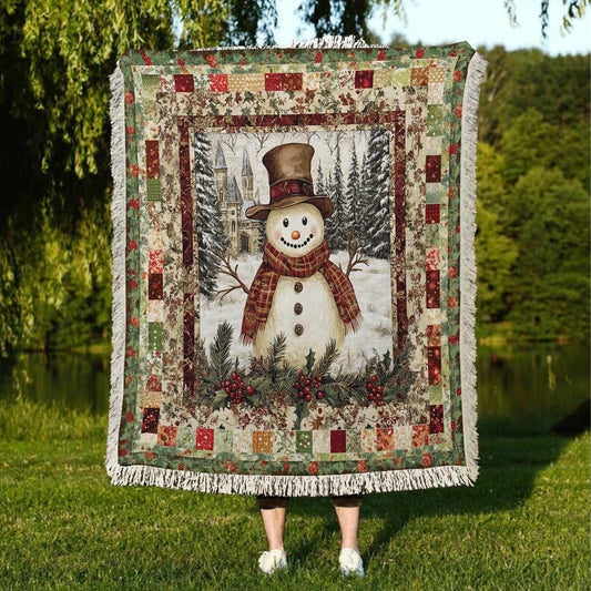 Shineful Woven Tapestry Throw Blanket - Vintage Snowman