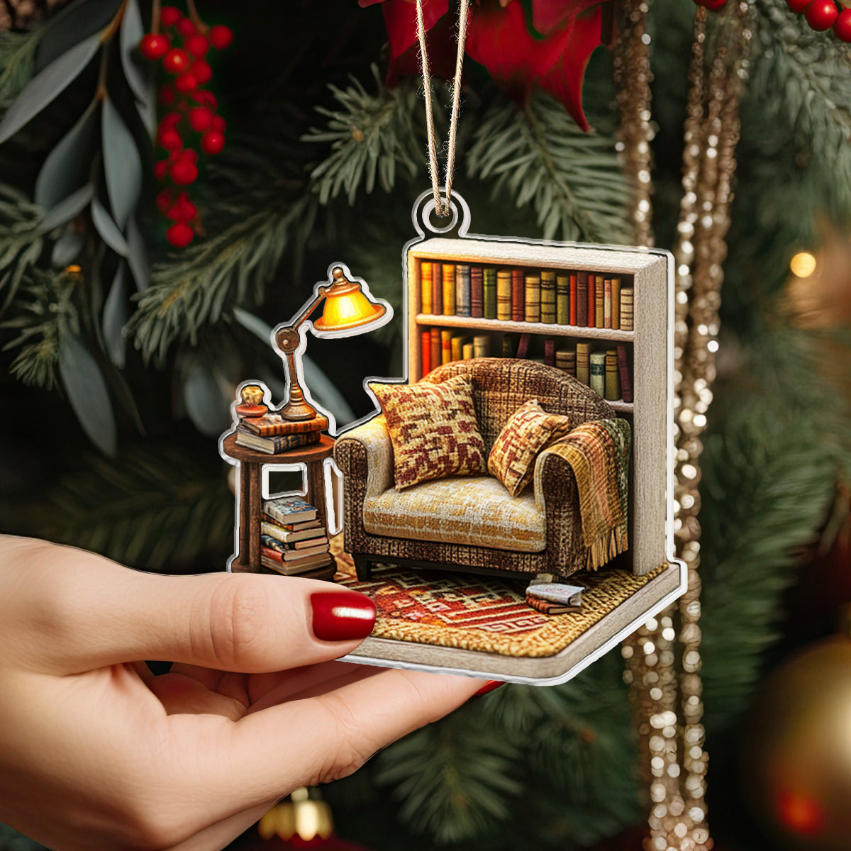 Shineful 2D Acrylic Ornament - Cozy Reading Nook