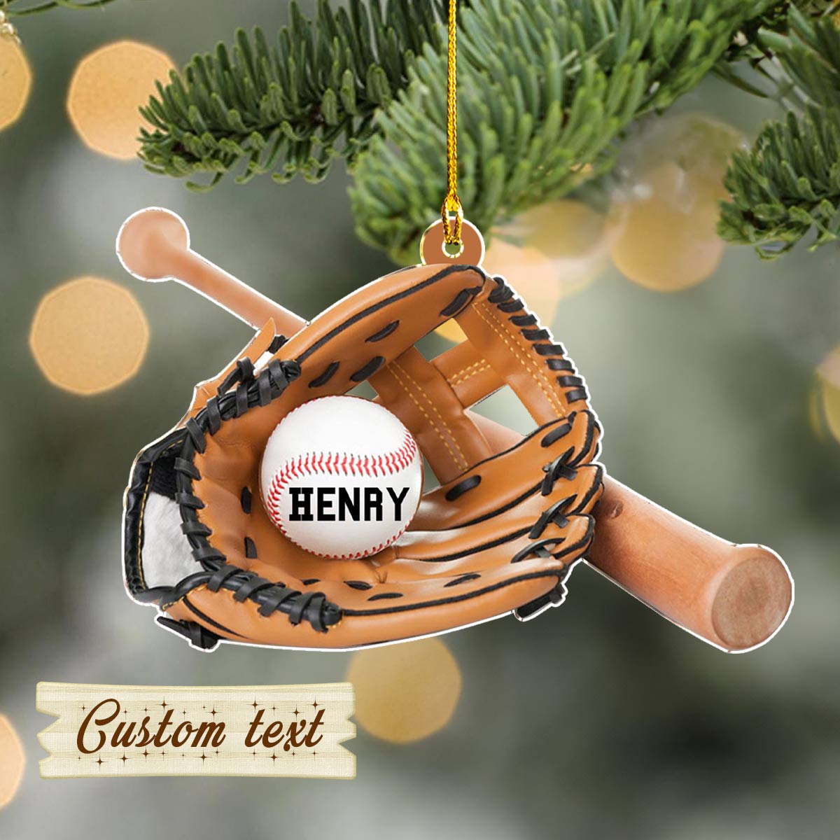 Shineful 2D Acrylic Ornament Home Run Baseball Christmas