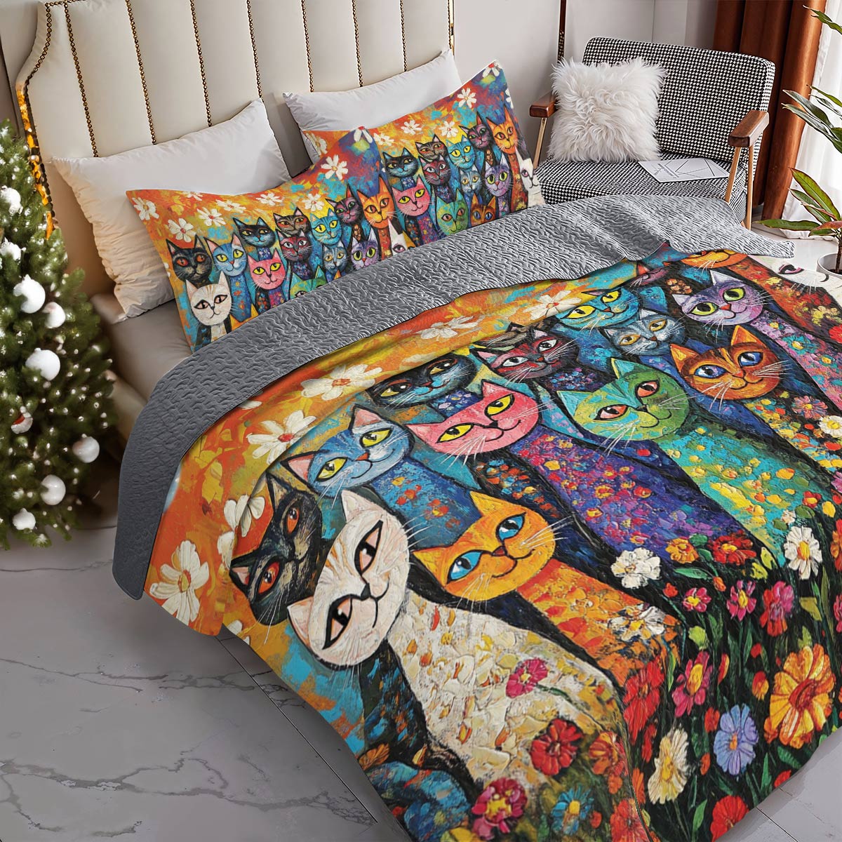 Shineful All Season Quilt 3-Piece Set Purr Parade