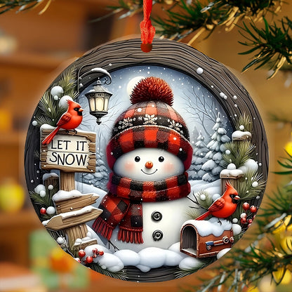 Shineful 2D Acrylic Ornament Cozy Snowman