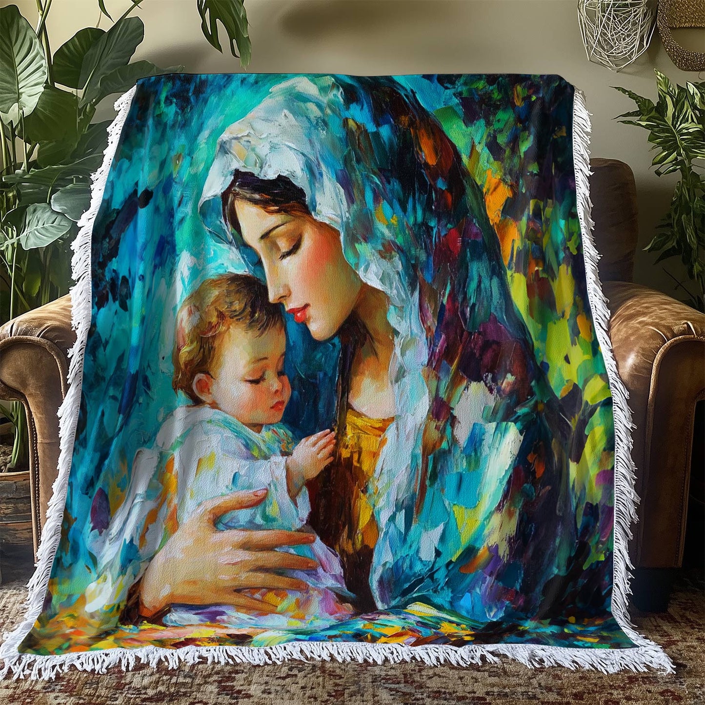 Shineful Woven Tapestry Throw Blanket Pure Devotion