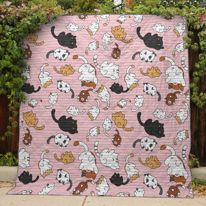 Shineful Flat Print Faux Quilt Blanket Puppy Slumber - Pink- All Season Faux Quilt