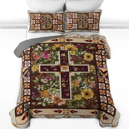 Shineful All Season Quilt 3-Piece Set God's Garden Comforter