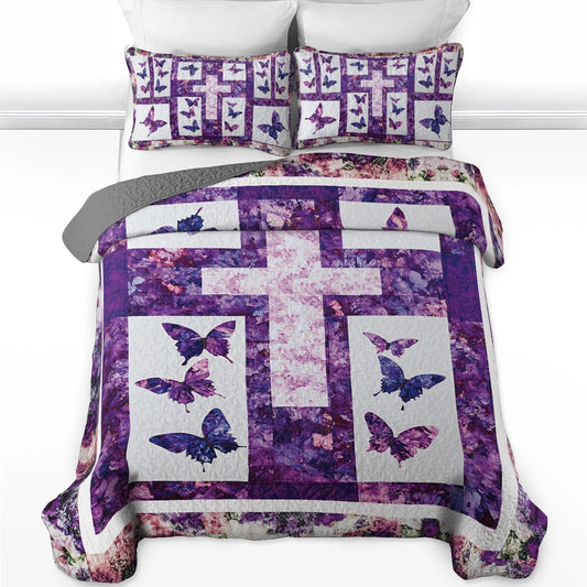 Shineful All Season Quilt 3-teiliges Set God Butterfly Blessings