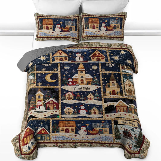 Shineful All Season Quilt 3-Piece Set Christmas Eve Comfort