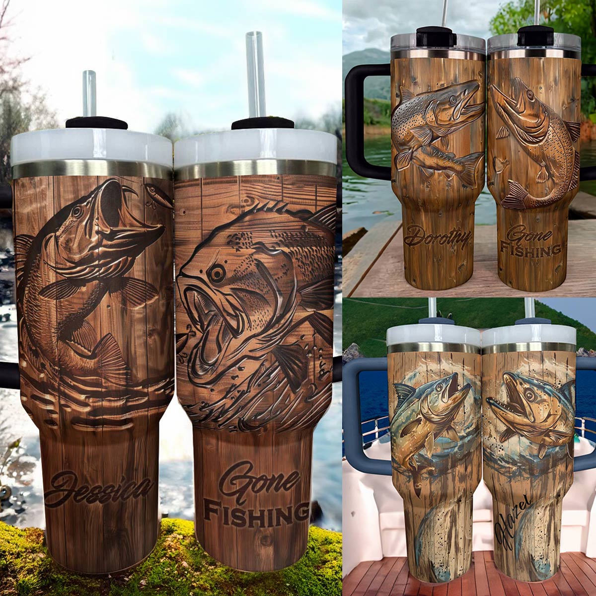 Shineful Tumbler Personalized Gone Fishing