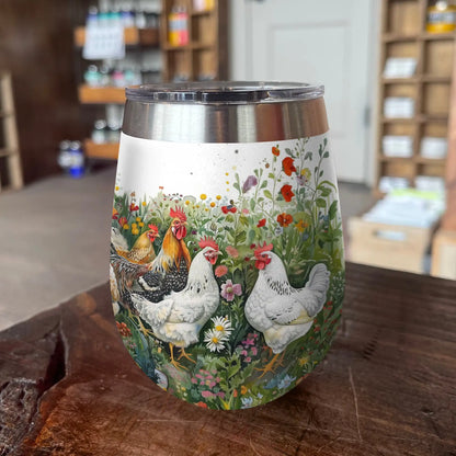 Shineful Wine Tumbler Elegant Chicken