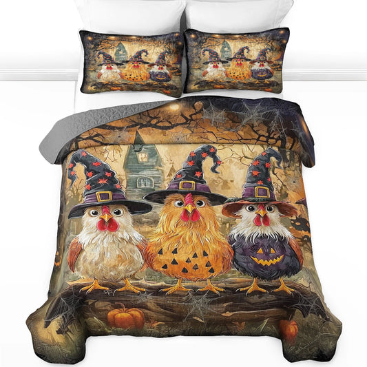 Shineful All Season Quilt 3-teiliges Set - Chicken Haunted Trio