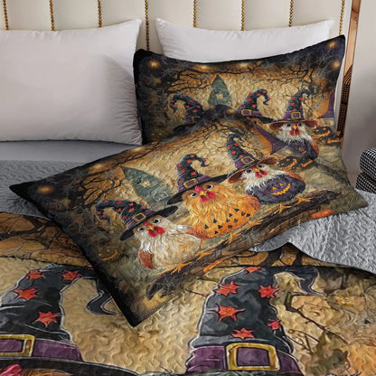 Shineful All Season Quilt 3-Piece Set - Chicken Haunted Trio