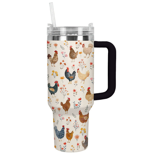 Shineful Tumbler Countryside Chicken Floral