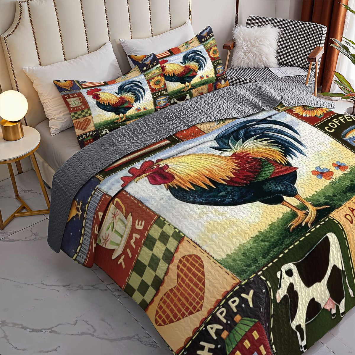 Shineful All Season Quilt 3-Piece Set Farmhouse Patchwork