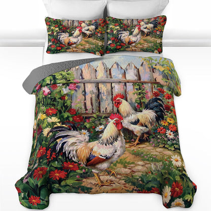 Shineful All Season Quilt 3-teiliges Set Clucking Comfort