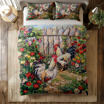 Shineful All Season Quilt 3-Piece Set Clucking Comfort