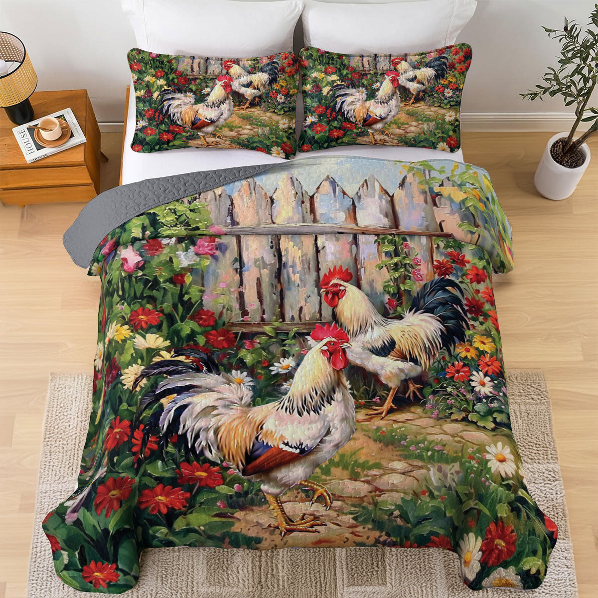 Shineful All Season Quilt 3-teiliges Set Clucking Comfort