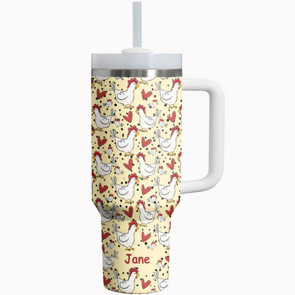 Chicken Tumbler Shineful Chick-a-Doodle Personalized