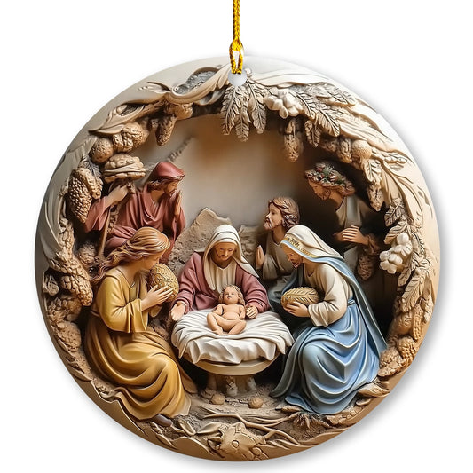 Glänzendes 2D-Ornament aus Acryl – Paketrabatt – Weihnachtskrippe