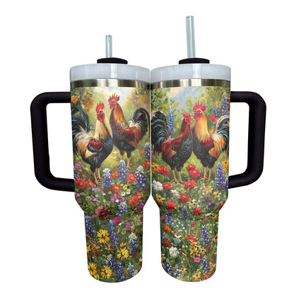 Shineful Tumbler Charming Chicken With Flowers