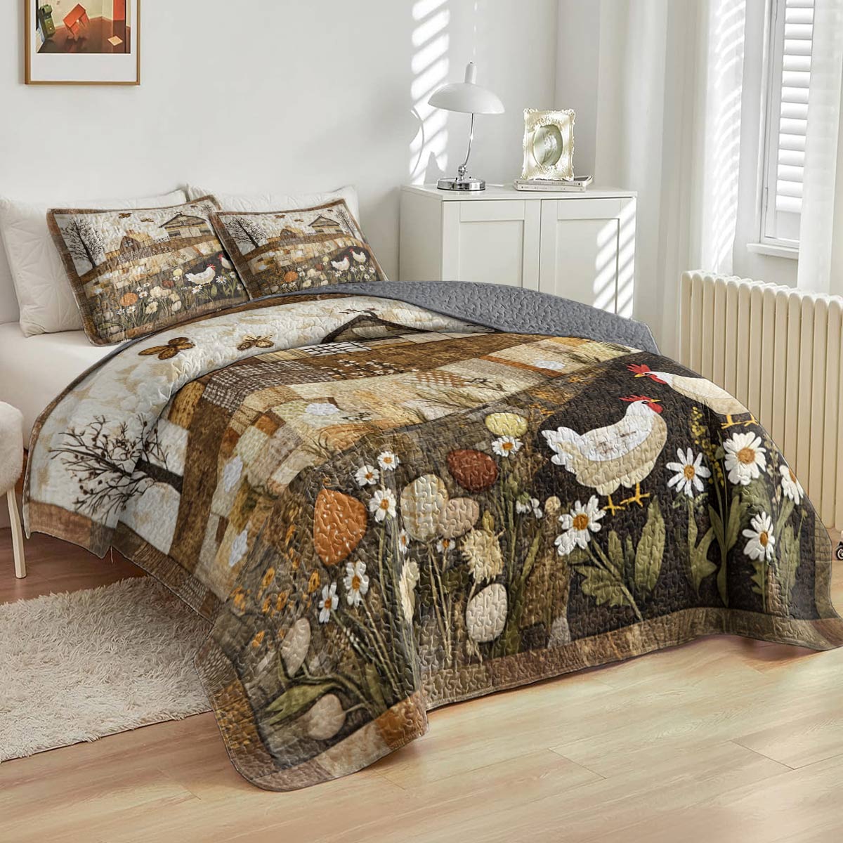 Shineful All Season Quilt 3-Piece Set Beautiful Land