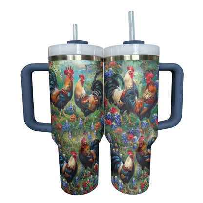 Shineful Tumbler Exquisite Chicken With Flowers