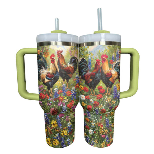 Shiny Tumbler Charmantes Huhn mit Blumen