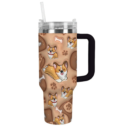 Glänzender, glänzender Becher, bauschiger, entzückender Corgi