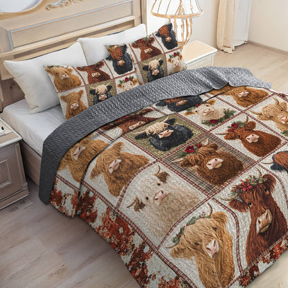 Shineful Flat Print All Season Quilt 3-Piece Set Cow In My Heart