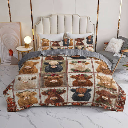 Shineful Flat Print All Season Quilt 3-Piece Set Cow In My Heart