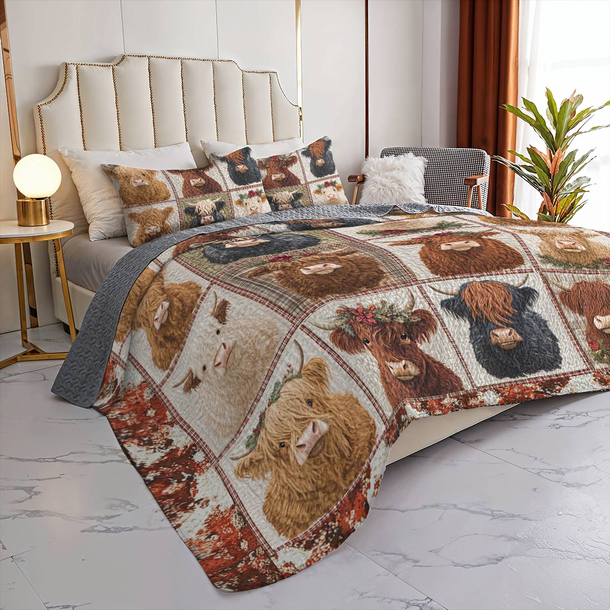 Shineful Flat Print All Season Quilt 3-Piece Set Cow In My Heart