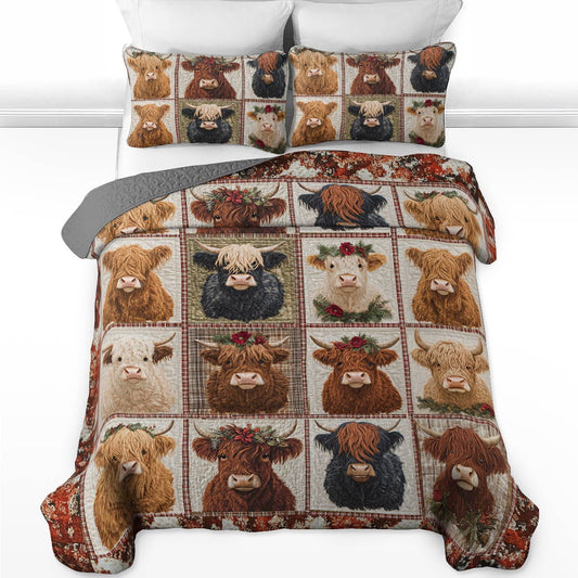 Shineful Flat Print All Season Quilt 3-Piece Set Cow In My Heart