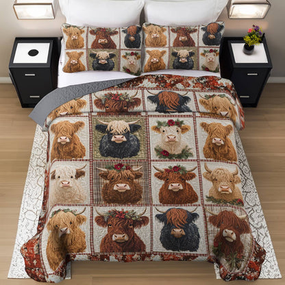 Shineful Flat Print All Season Quilt 3-Piece Set Cow In My Heart