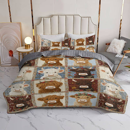 Shineful All Season Quilt 3-Piece Set Pretty Cow