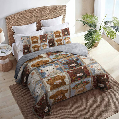 Shineful All Season Quilt 3-Piece Set Pretty Cow