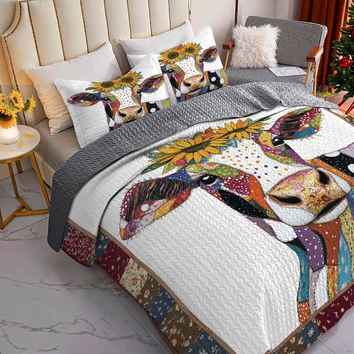 Shineful All Season Quilt 3-Piece Set Sunshine Cow Lovely