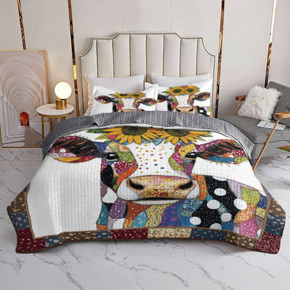 Shineful All Season Quilt 3-Piece Set Sunshine Cow Lovely