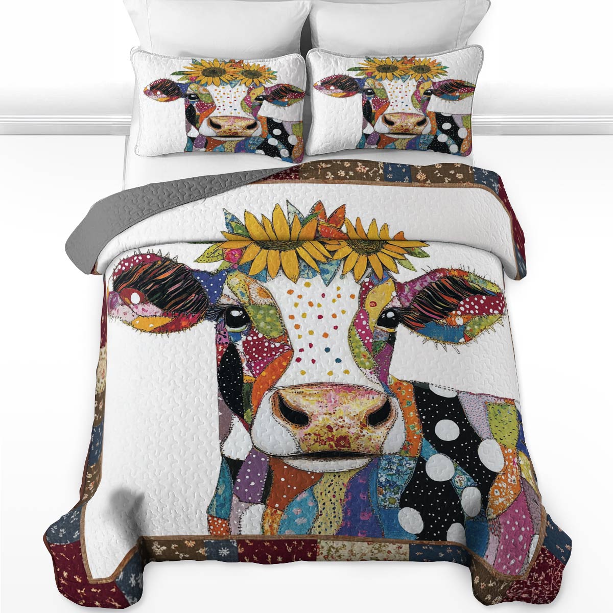 Shineful All Season Quilt 3-Piece Set Sunshine Cow Lovely