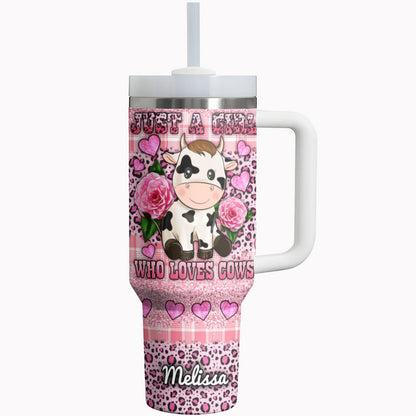 Cow Tumbler Shineful Just A Girl Who Loves Cows Personalized