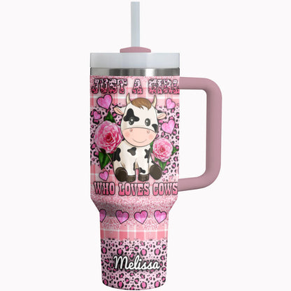 Cow Tumbler Shineful Just A Girl Who Loves Cows Personalized