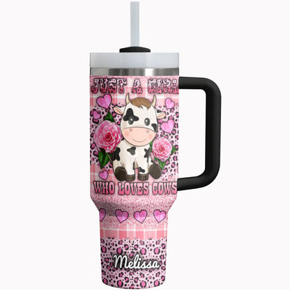 Cow Tumbler Shineful Just A Girl Who Loves Cows Personalized