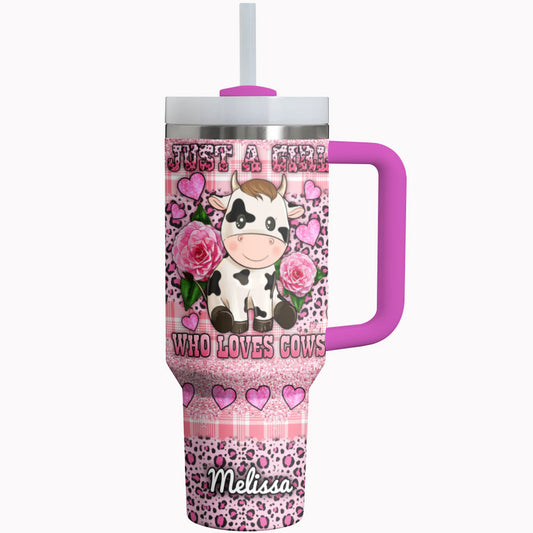 Cow Tumbler Shineful Just A Girl Who Loves Cows Personalized