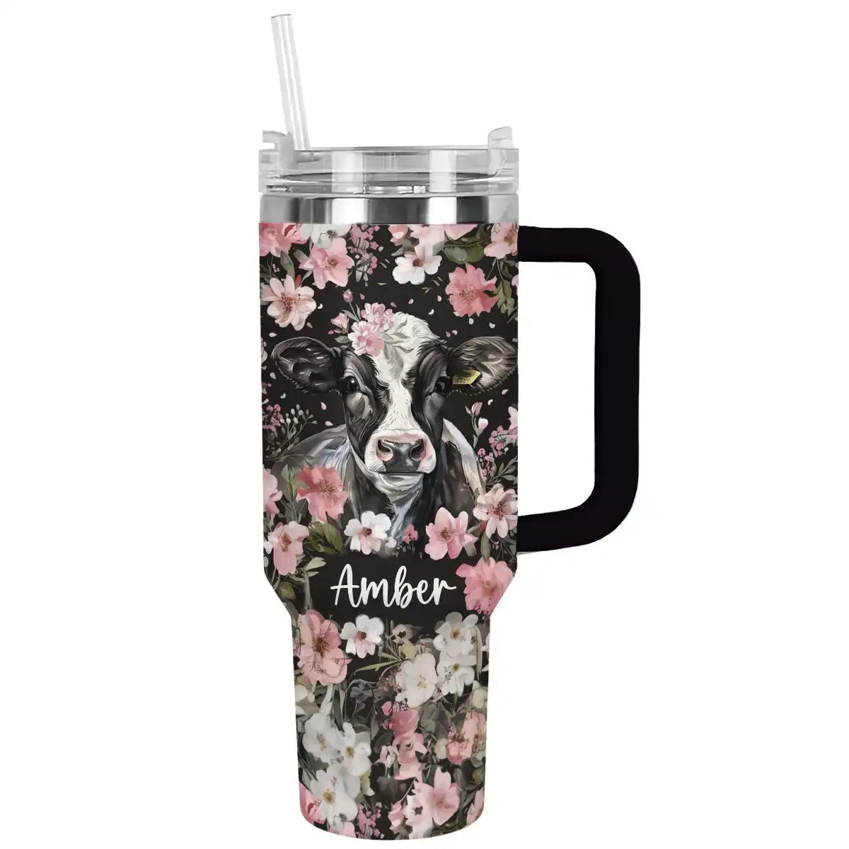 Shineful Tumbler Personalized Blossom Cow