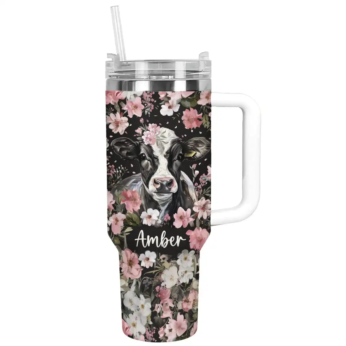 Shineful Tumbler Personalized Blossom Cow