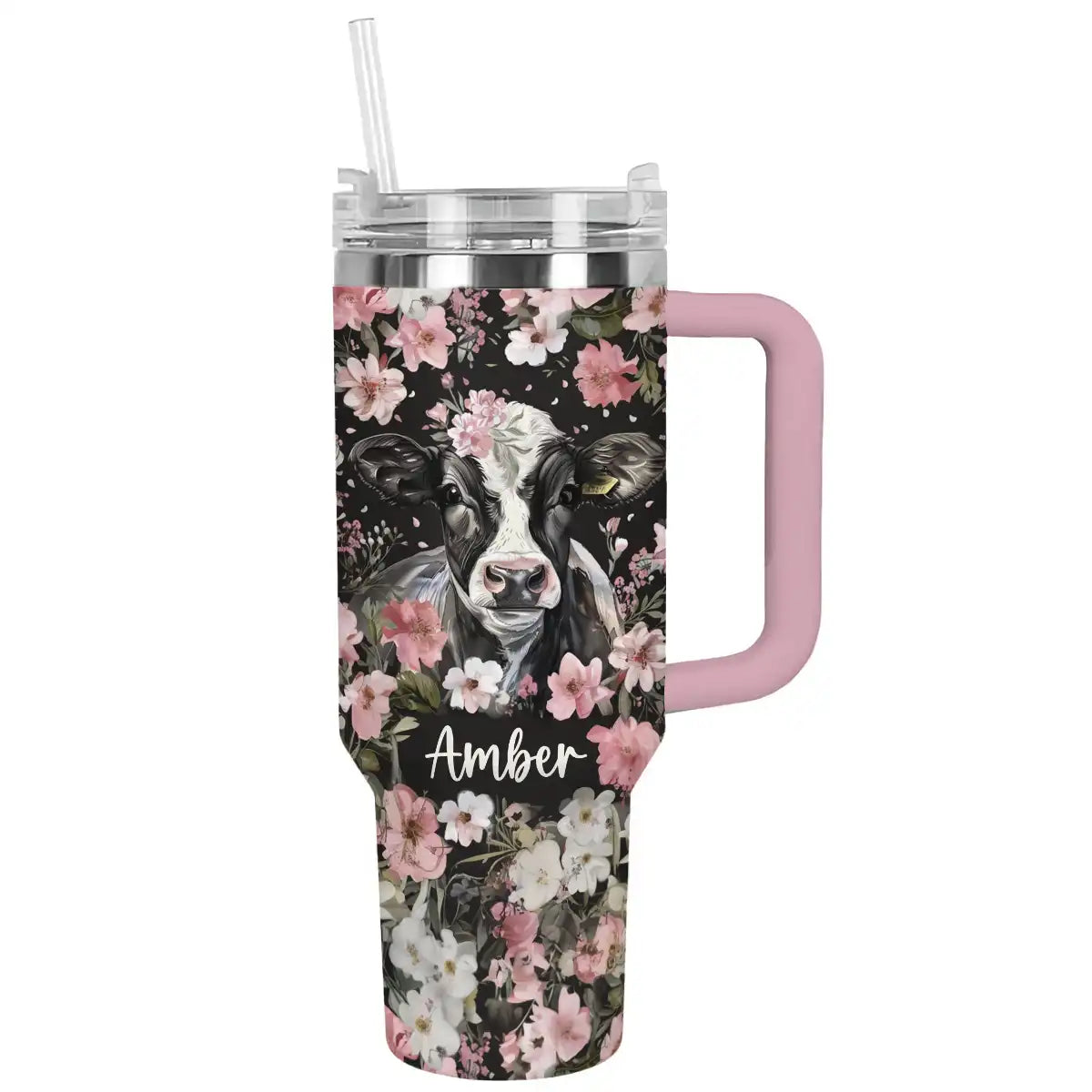 Shineful Tumbler Personalized Blossom Cow