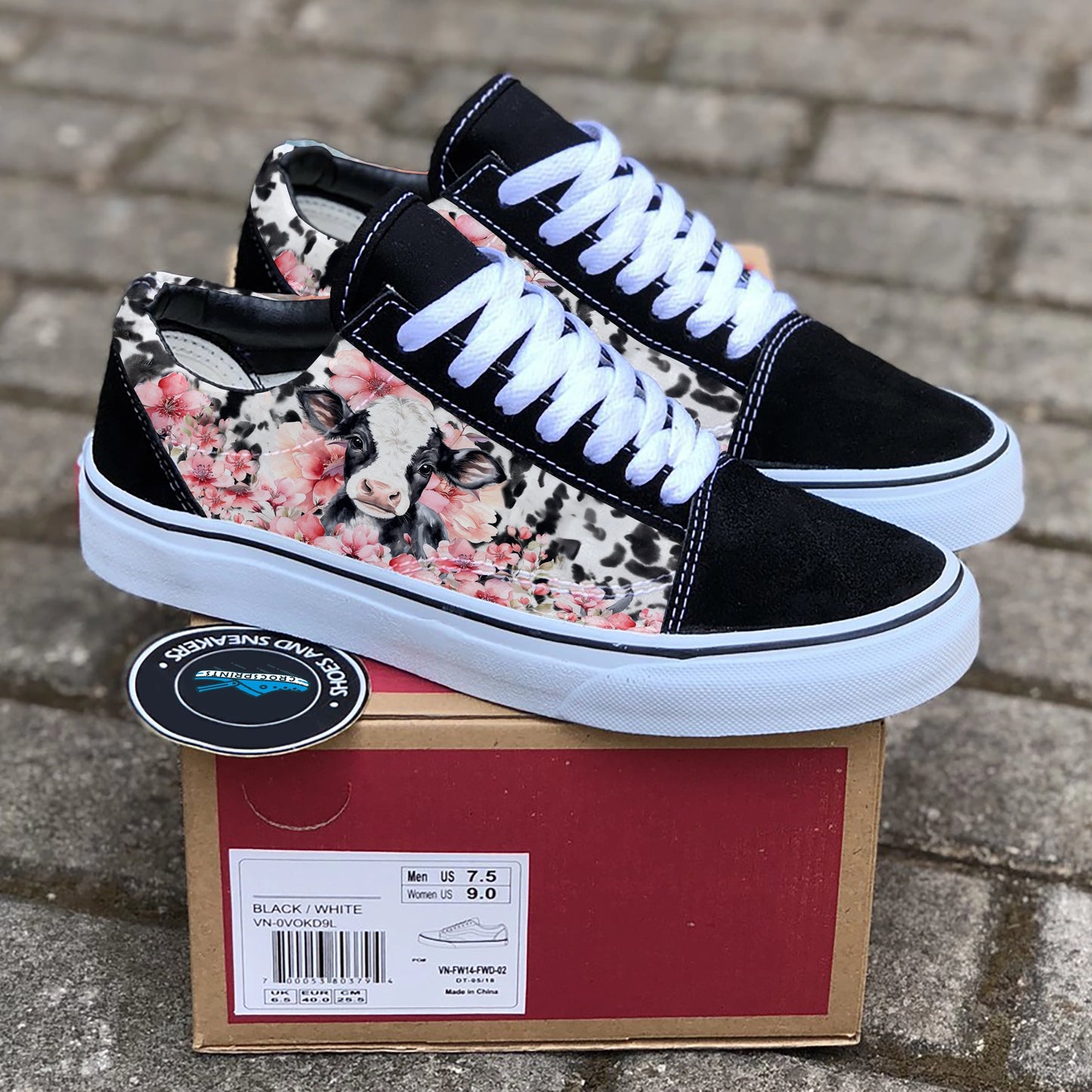 Shineful Sneakers Blossoms Dairy Cow